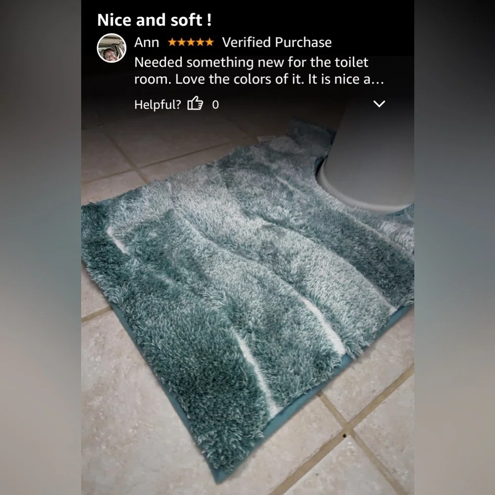 Luxury Microfiber Extra Thick & Soft Bath Mat Rug Blue Wave 24X24